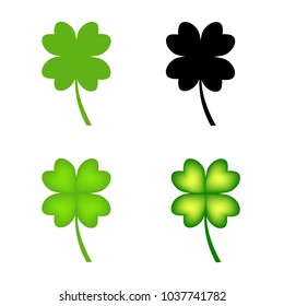 Four leaf clover icon. Clover vector illustration.