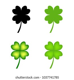 Four leaf clover icon. Clover vector illustration.