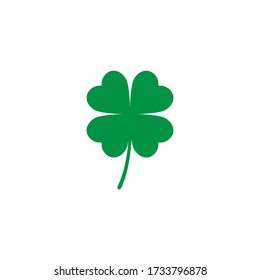 Four leaf clover icon vector illustration isolated on white. St. Patrick Day symbol.