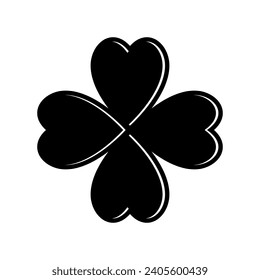 Four leaf clover icon vector on white background