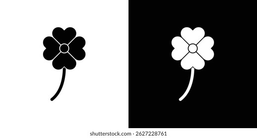 Four leaf clover icon vector, solid illustration, pictogram