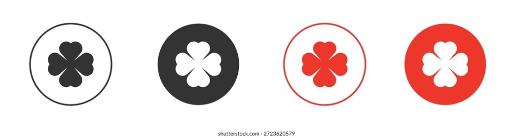 Symbol für vierblättriges Kleeblatt. Webvektordesign