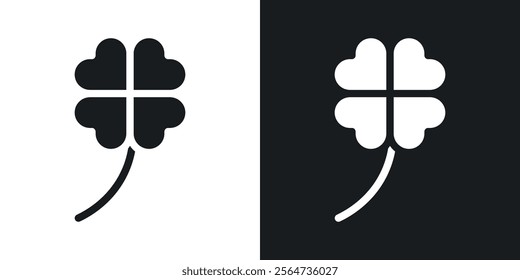 Four leaf clover icons in flat syle