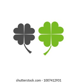 Four leaf clover icons, luck symbol. Vector illustration