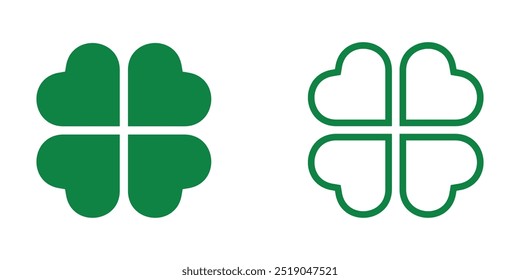 Four leaf clover icons set