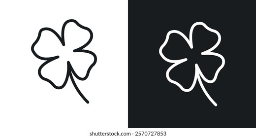 Four leaf clover icons set vectors on white background.