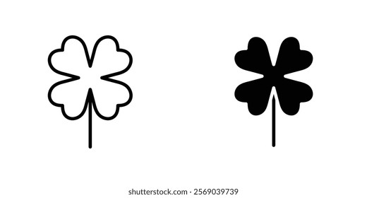 Four leaf clover icons vector graphic pack