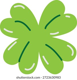 Ilustración del trébol de cuatro hojas, Vector verde afortunado de la hoja del trébol.