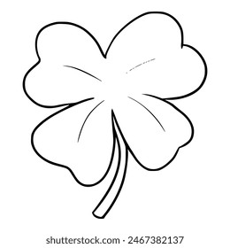 four leaf clover illustration outline isolated vector
