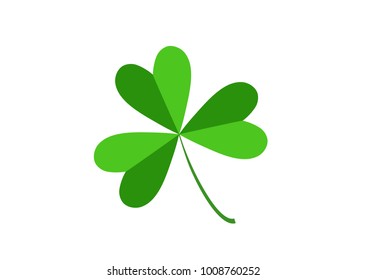 Four leaf clover isolated on white, vector illustration for St. Patrick's day 