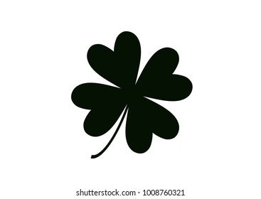 Four leaf clover isolated on white, vector illustration for St. Patrick's day 