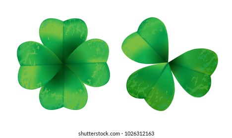 Four leaf clover isolated on white background, vector illustration for St. Patrick's day