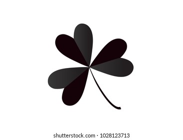 Four leaf clover isolated on white, vector illustration for St. Patrick's day 