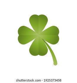 Four Leaf Clover Isolated On White Background. Vector Illustration