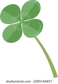 Four leaf clover isolated on white. Vector illustration isolated on white.