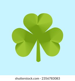 Four leaf clover isolated on blue background. St. Patrick's Day vector illustration.