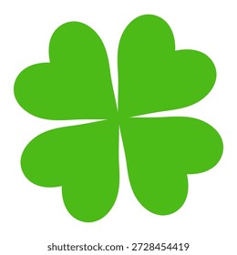 Four leaf clover isolated on transparent background. Hand drawn vector illustration. Saint Patrick Day celebration, traditional Irish holiday design element, clip art, symbol