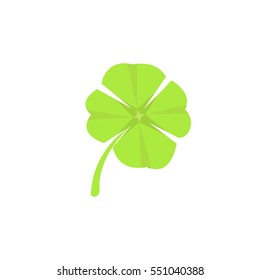 Four leaf clover isolated on white, vector illustration for St. Patrick's day