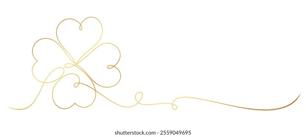 Four leaf clover line art style