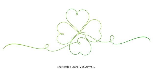 Four leaf clover line art style