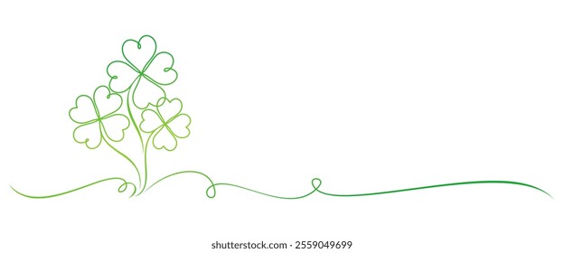 Four leaf clover line art style