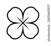 Four leaf clover line icon vector in trendy