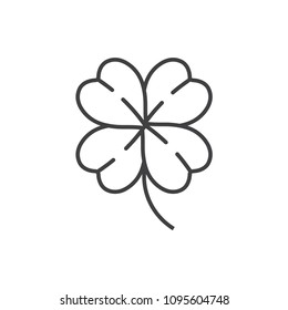 Four leaf clover line icon.