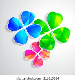 four leaf clover for luck happiness green three branches