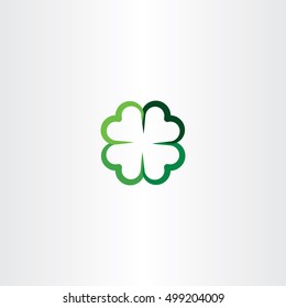 four leaf clover luck icon vector 