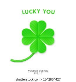 Four leaf clover. Lucky you. High quality vector design. 