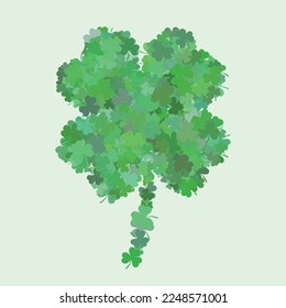 four leaf clover made by many small clover confetti