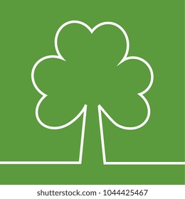 Four leaf clover on green background. Vector.