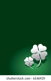 Four Leaf Clover on green background