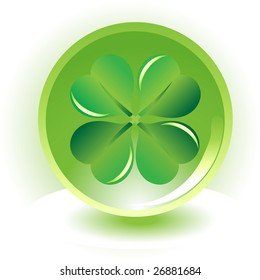 four leaf clover on sphere background