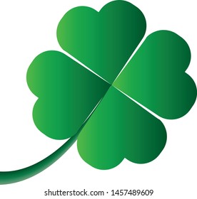 Four leaf clover on white background.