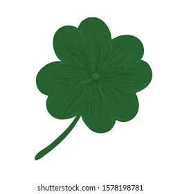 Four leaf clover on white background, vector illustration for saint Patrick day