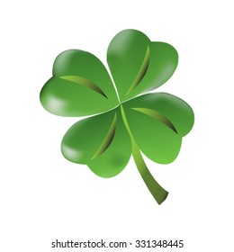 Four leaf clover on white background