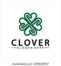 Four Leaf Clover Ornamental Logo Template Illustration Design. 