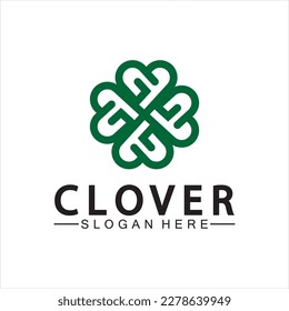 Four Leaf Clover Ornamental Logo Template Illustration Design. 
