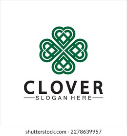 Four Leaf Clover Ornamental Logo Template Illustration Design. 