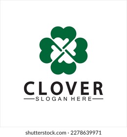 Four Leaf Clover Ornamental Logo Template Illustration Design. 