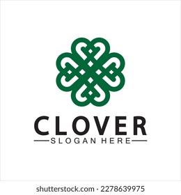 Four Leaf Clover Ornamental Logo Template Illustration Design. 