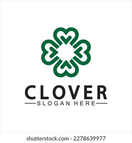 Four Leaf Clover Ornamental Logo Template Illustration Design. 