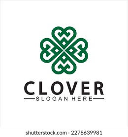 Four Leaf Clover Ornamental Logo Template Illustration Design. 