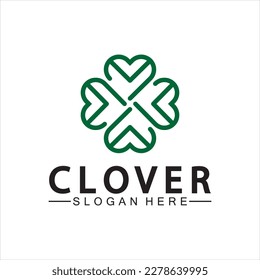Four Leaf Clover Ornamental Logo Template Illustration Design. 