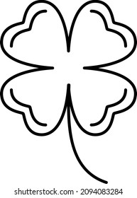 Four Leaf Clover Outline Icon Vector