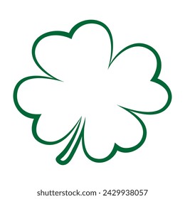 Four leaf clover outline icon. Vector illustration for St. Patrick's day designs