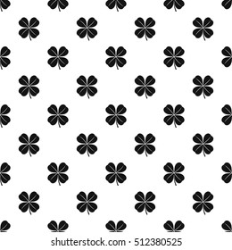 Four Leaf Clover Leaf Pattern. Simple Illustration Of Four Leaf Clover Leaf Vector Pattern For Web