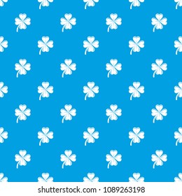 Four leaf clover pattern vector seamless blue repeat for any use