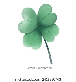 Four Leaf Clover Plant Illustration Vector Clip Art 